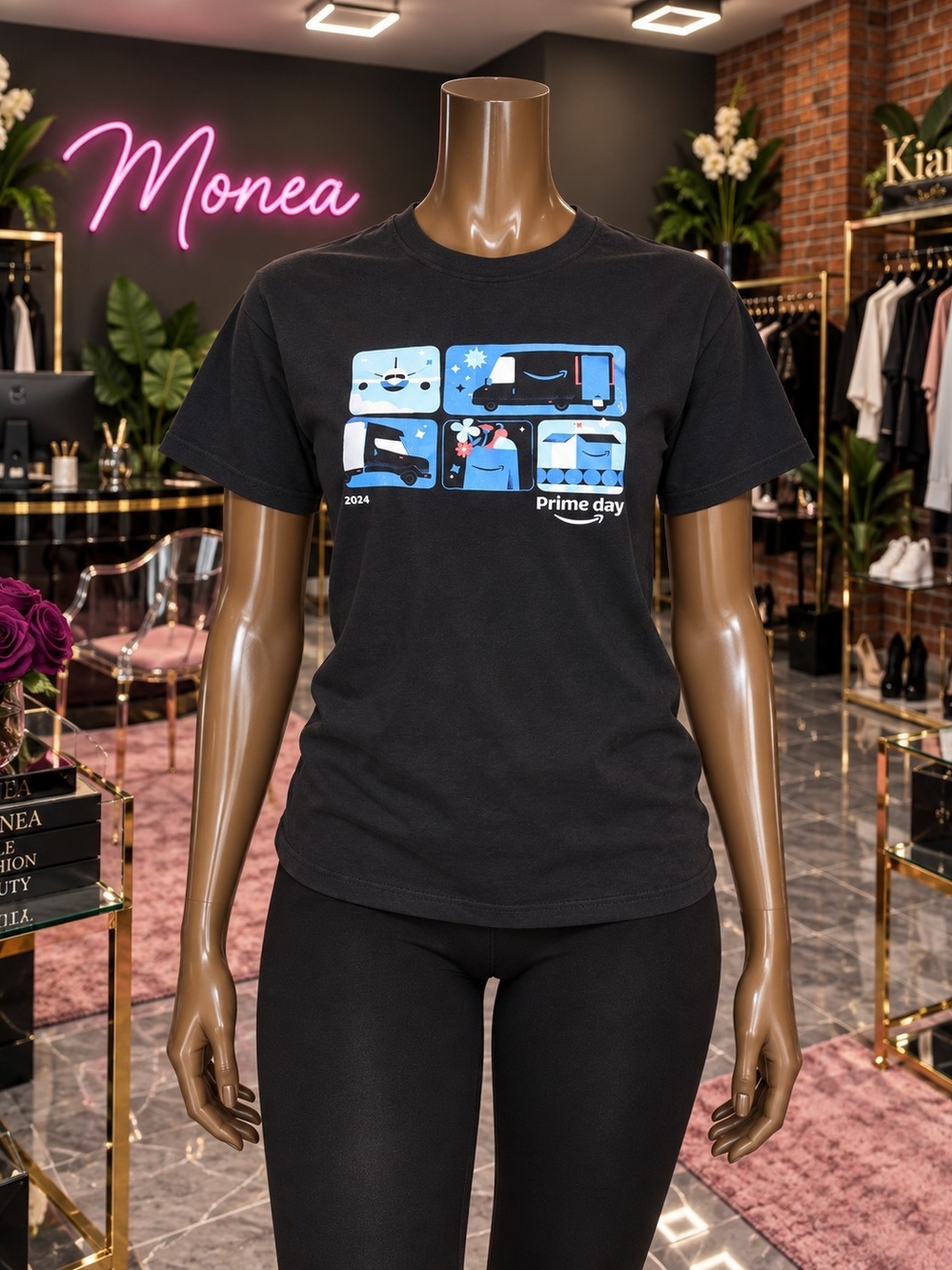 Prime Day Graphic Tee - Black with Blue White Print